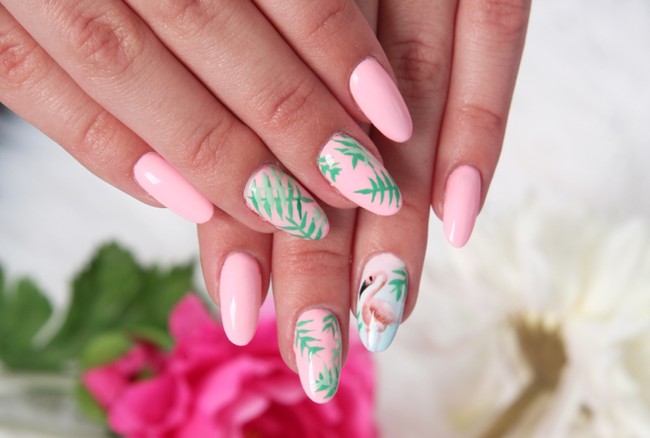 flamingo flamingos nailart nail art manicure tutorial diy arte brillante indigo 05