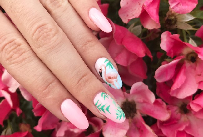 flamingo flamingos nailart nail art manicure tutorial diy arte brillante indigo 06