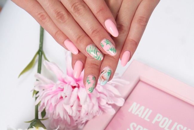 flamingo flamingos nailart nail art manicure tutorial diy arte brillante indigo 03